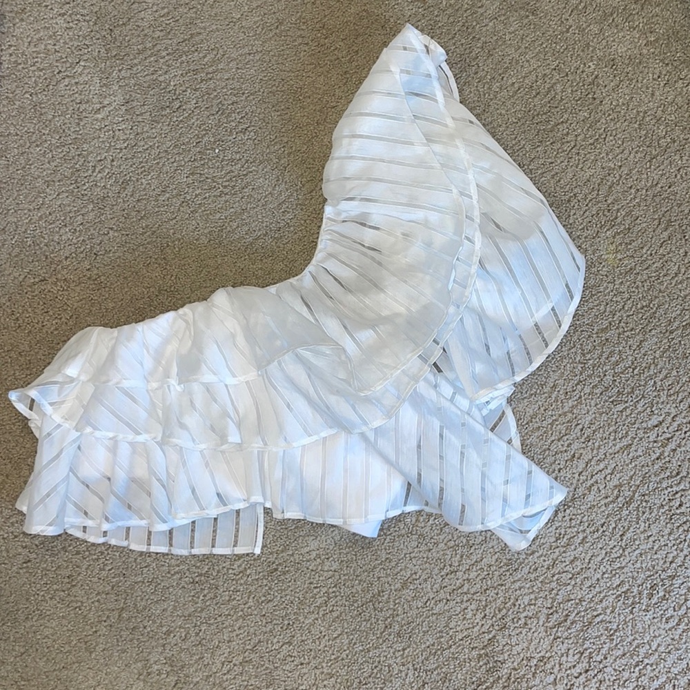 NBD White Ruffle Top